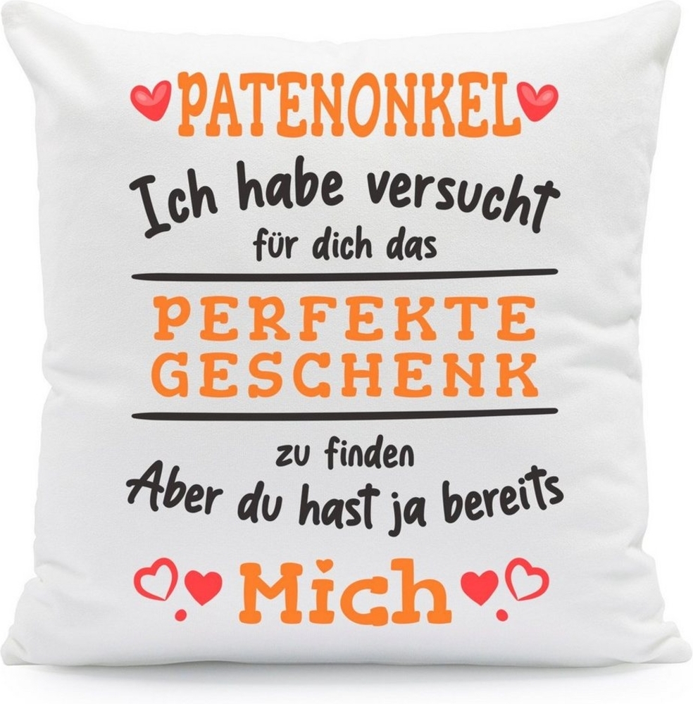 GRAVURZEILE Zierkissen mit Spruch - Das Perfekte Geschenk - Für Familie & Freunde -, starke Farben ohne verblassen - Patenonkel - mit Füllung Bild 1