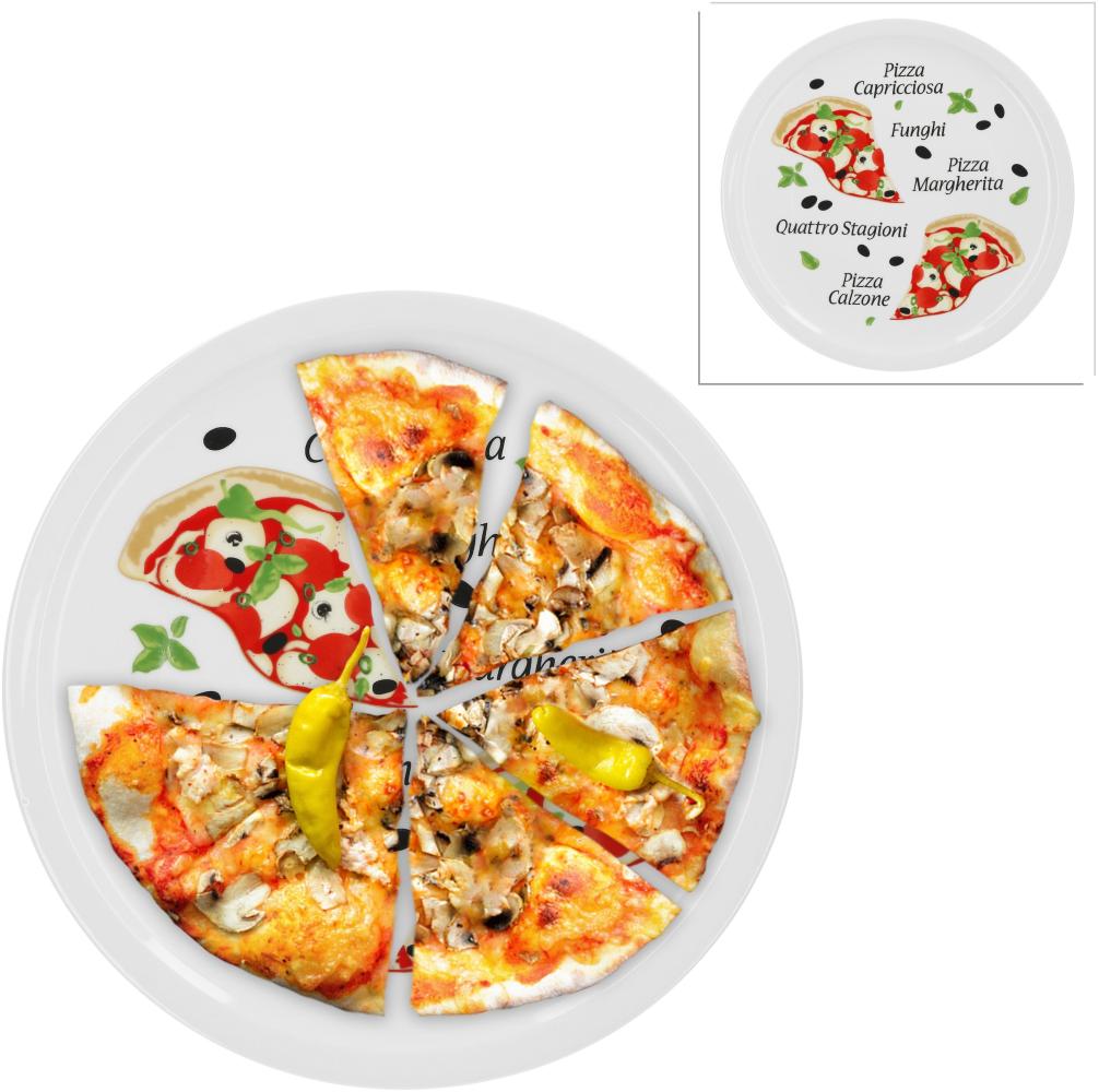 2er Pizzateller Margherita groß 30,5cm Porzellan Teller Pizzaplatte mit Motiv - für Pizza / Pasta Bild 1