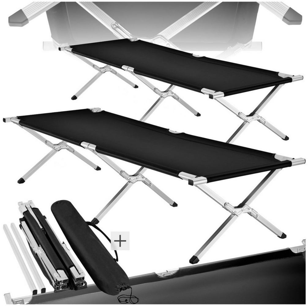 tectake Feldbett 2er Set Feldbett (2er Set, 2-St) mit Aluminiumgestell Bild 1