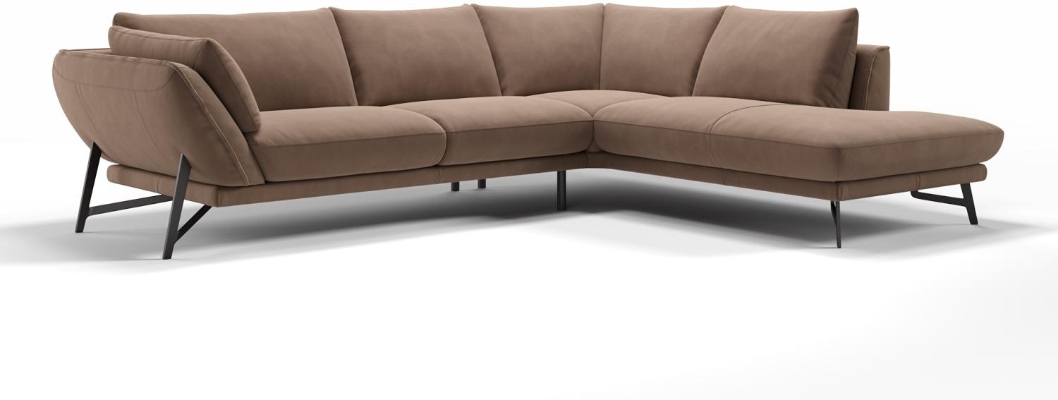 Sofanella Ecksofa ESTELLA Eckcouch Wohnlandschaft Stoffcouch in Hellbraun Bild 1