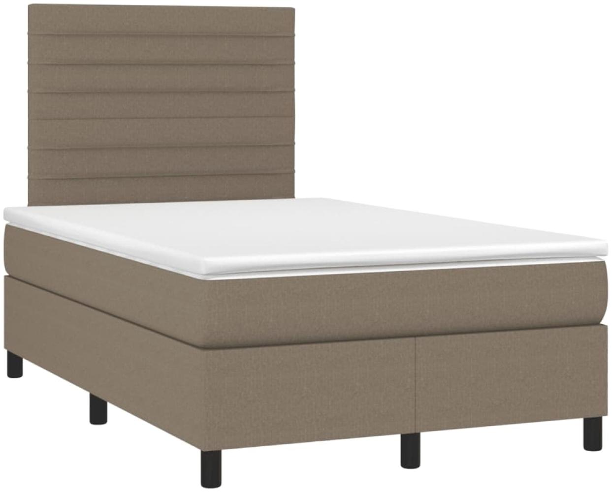 vidaXL Boxspringbett mit Matratze Taupe 120x190 cm Stoff 3269892 Bild 1