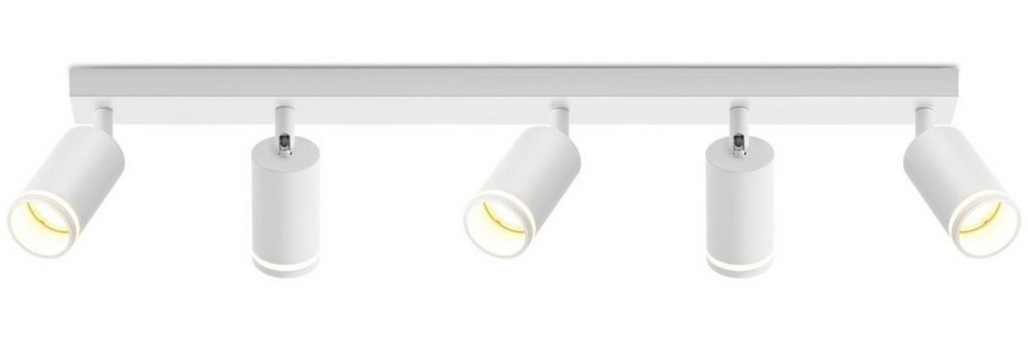 ZMH Deckenstrahler 5 Flammig Schwarz/Weiß GU10 Spots Deckenlampe für Schlafzimmer, Große Anwendungsbereichen, ohne Leuchtmittel, Flurlampe Einstellbar Innen Deckenspots Küche Bild 1