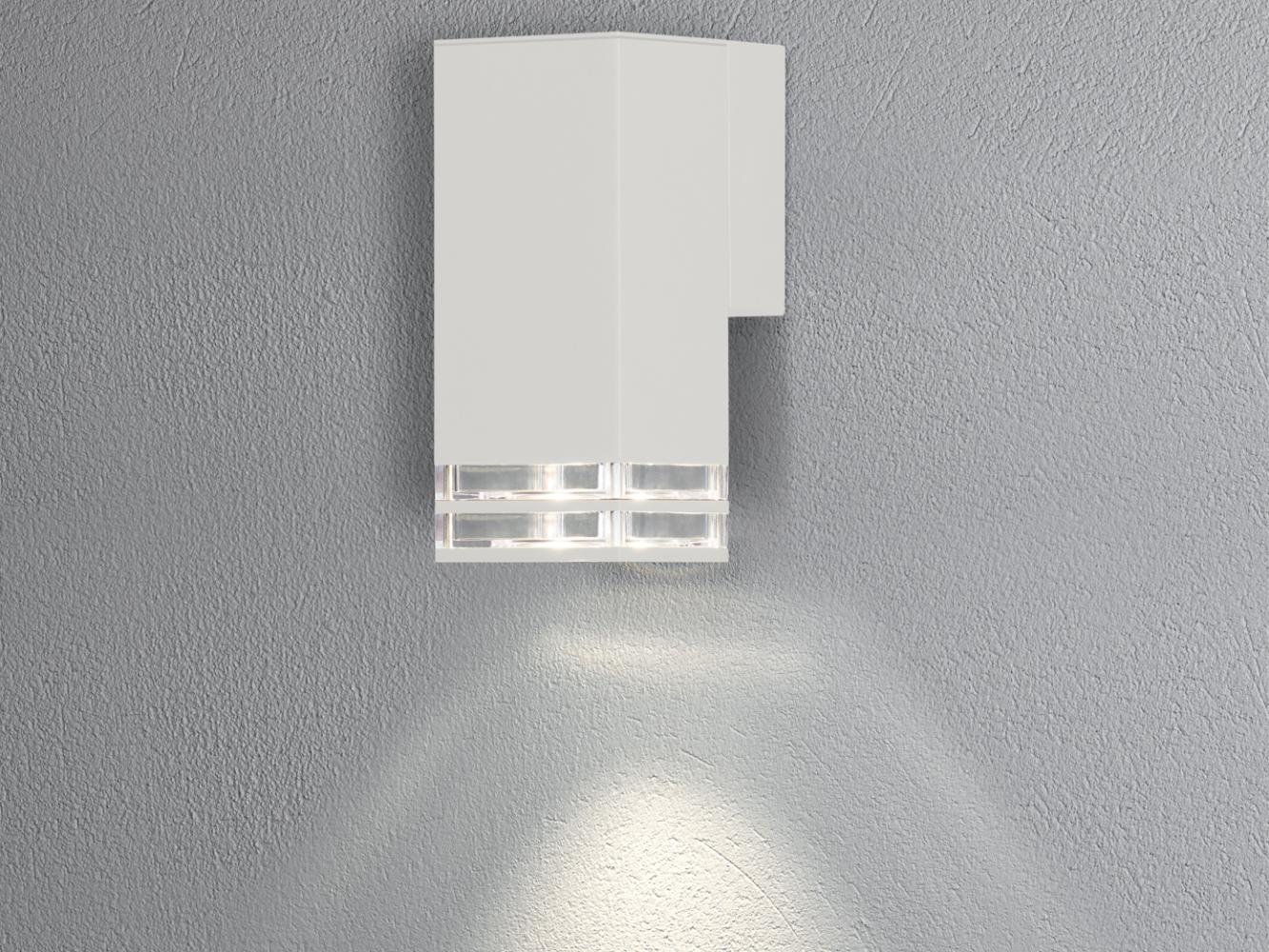 LED Außenwandleuchte ALU Down Light Weiß Effektstreifen IP44, Höhe 19cm Bild 1