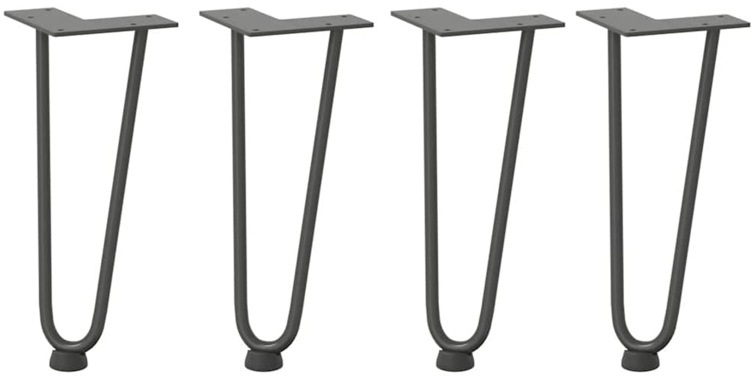 vidaXL Haarnadelbeine für Couchtisch 4 Stk. Anthrazit 30 cm Massivstahl 4012418 Bild 1
