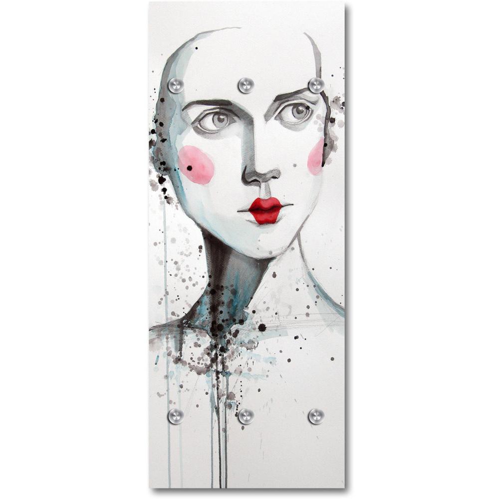 Queence Garderobe - "Red Lips" Druck auf hochwertigem Arcylglas inkl. Edelstahlhaken und Aufhängung, Format: 50x120cm Bild 1