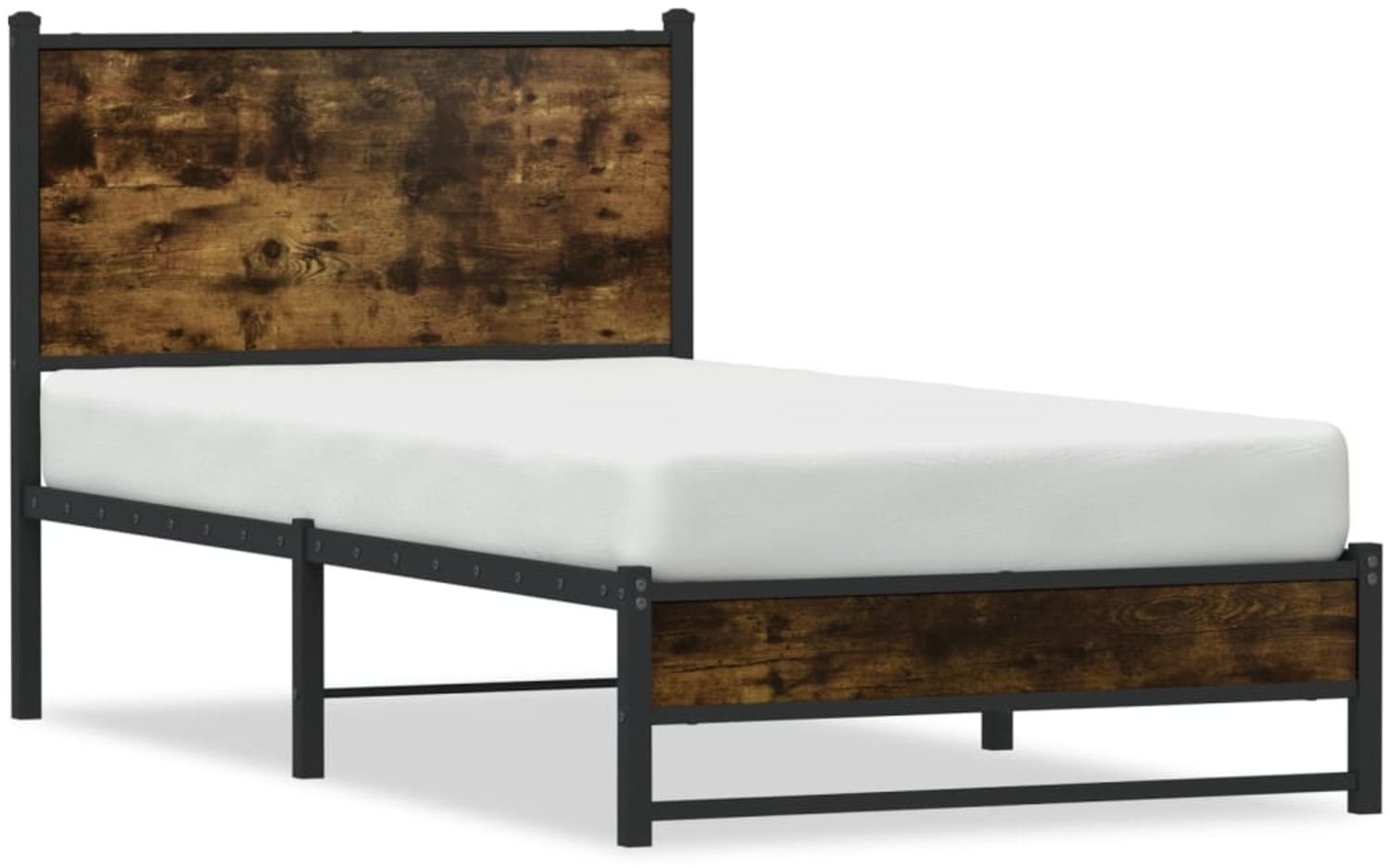 vidaXL Metallbett ohne Matratze Räuchereiche 100x200 cm 4007827 Bild 1