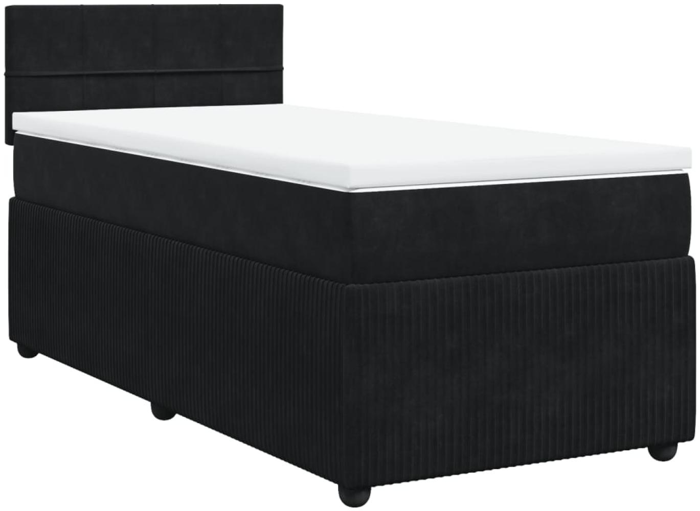 vidaXL Boxspringbett mit Matratze Schwarz 80x200 cm Samt 3287592 Bild 1