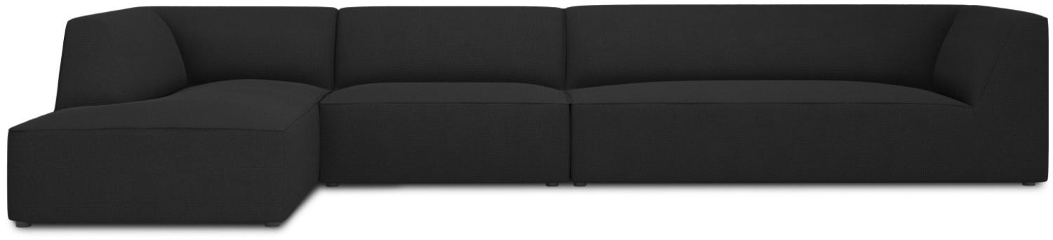 Micadoni 5-Sitzer Modular Ecke links Sofa Ruby | Bezug Black | Beinfarbe Black Plastic Bild 1