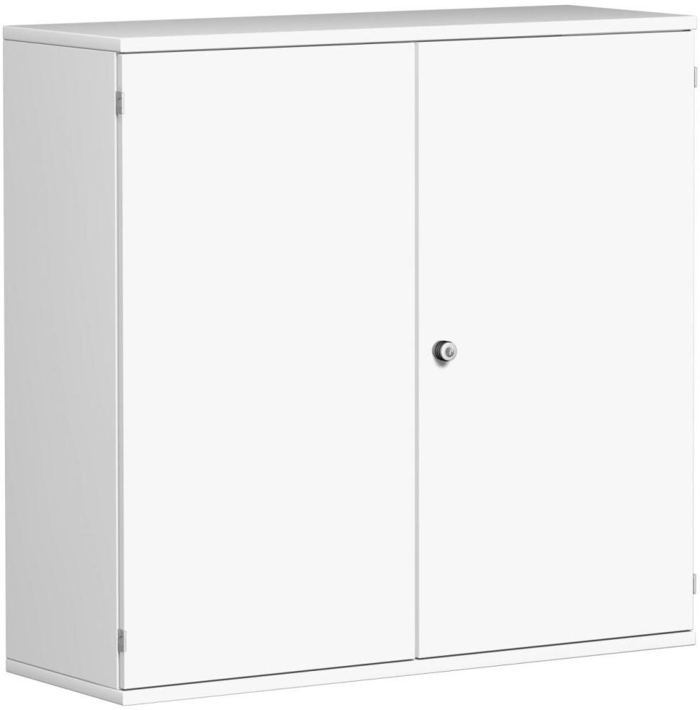 Flügeltürenschrank, 120x42x115cm, Weiß Bild 1