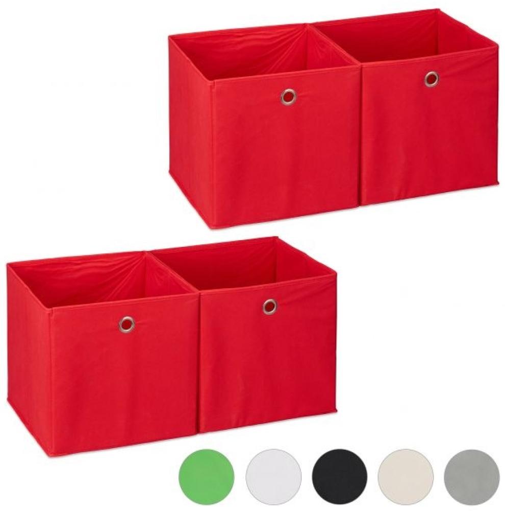 4 x Aufbewahrungsbox Stoff rot 10031274 Bild 1