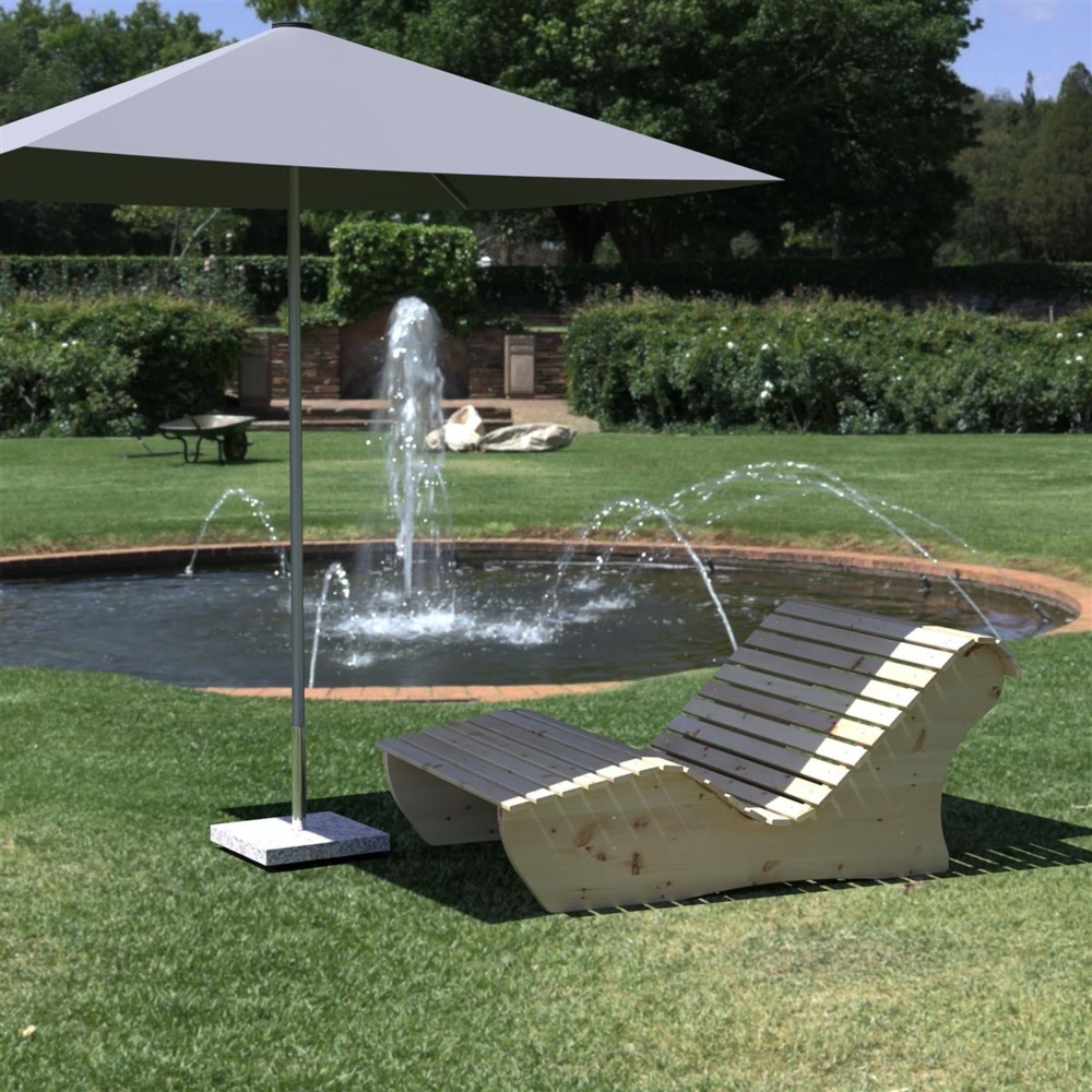 Relaxliege "Sigi" Gartenliege Massivholz Zirbe gerade 120cm Bild 1