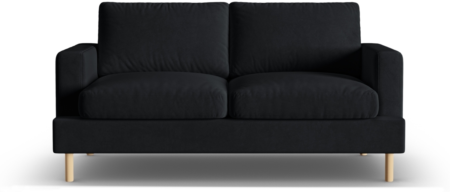 Micadoni Sofa Aliya 2-Sitzer Samt Schwarz Bild 1
