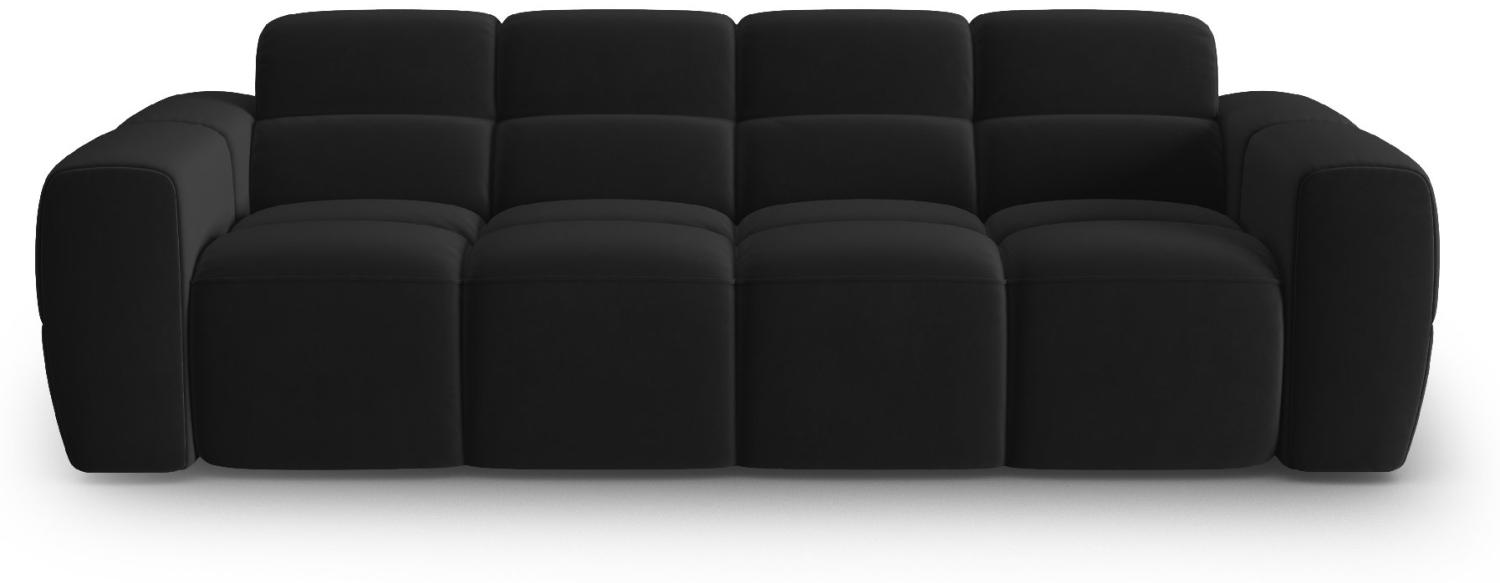 Micadoni Sofa Lisa 4-Sitzer Samtstoff Schwarz Bild 1