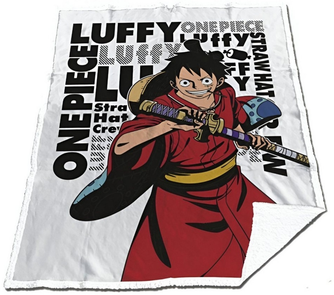 Wohndecke Anime One Piece Luffy Coral Decke warme Kuscheldecke 130x170 cm, One Piece Anime Bild 1