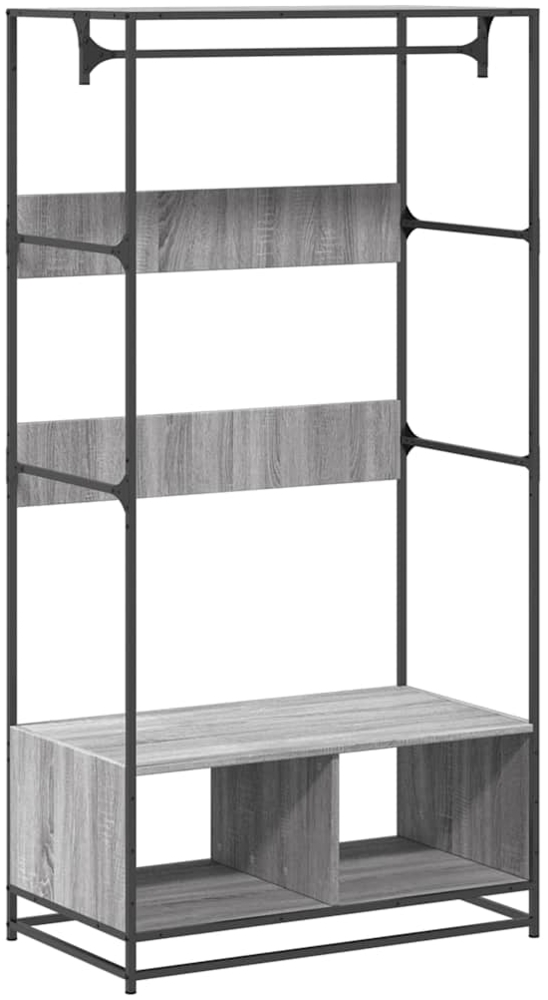 vidaXL Kleiderständer Grau Sonoma 90x50x180 cm Holzwerkstoff 849297 Bild 1