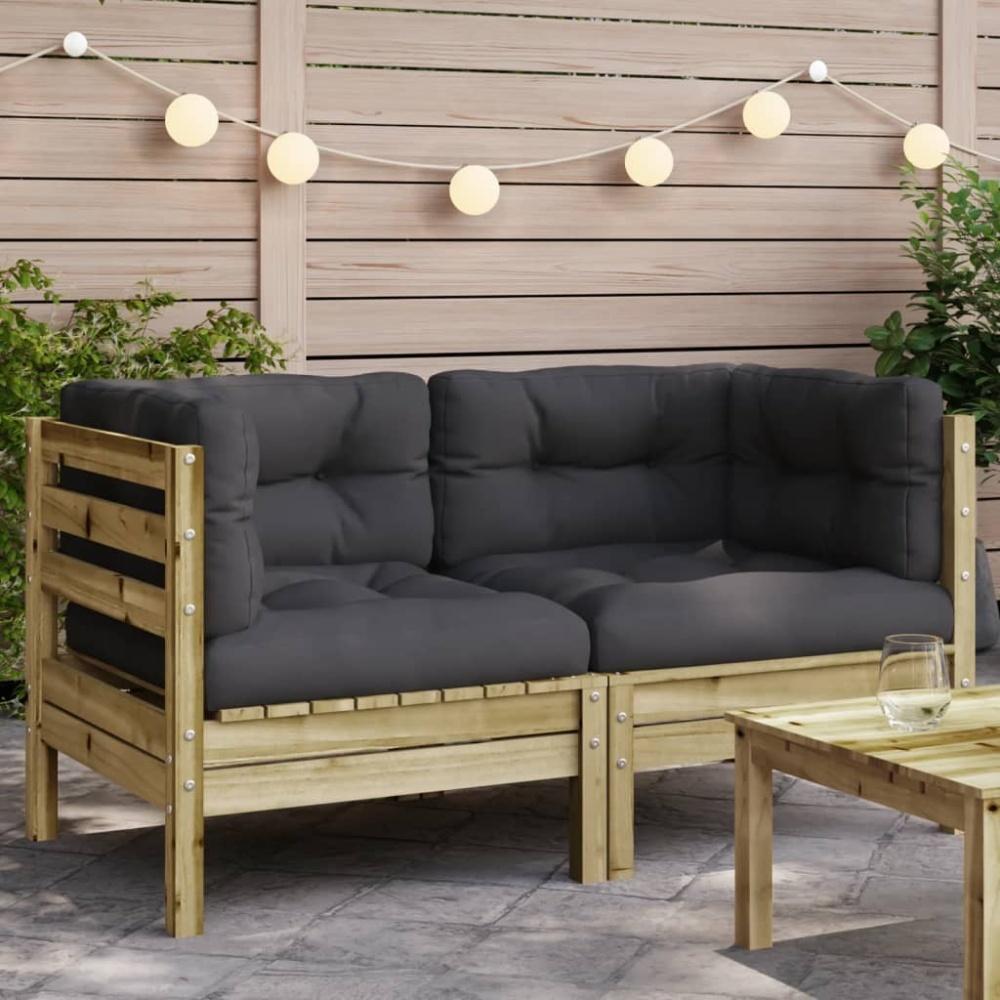 vidaXL Garten-Ecksofa mit Kissen 2 Stk. Kiefernholz Imprägniert Bild 1