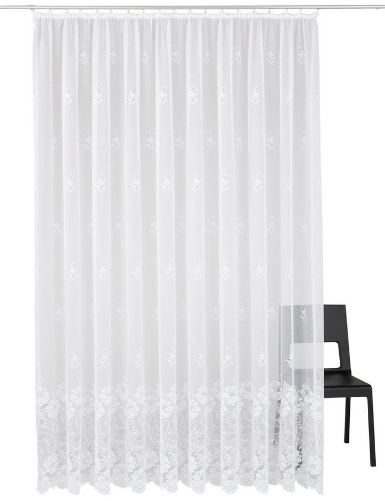 Weckbrodt Gardine Montello, Kräuselband (1 St), halbtransparent, Jacquard, Jacquard, strukturiert, Allover,floral,halbtransparent, Bordüre, Store Bild 1