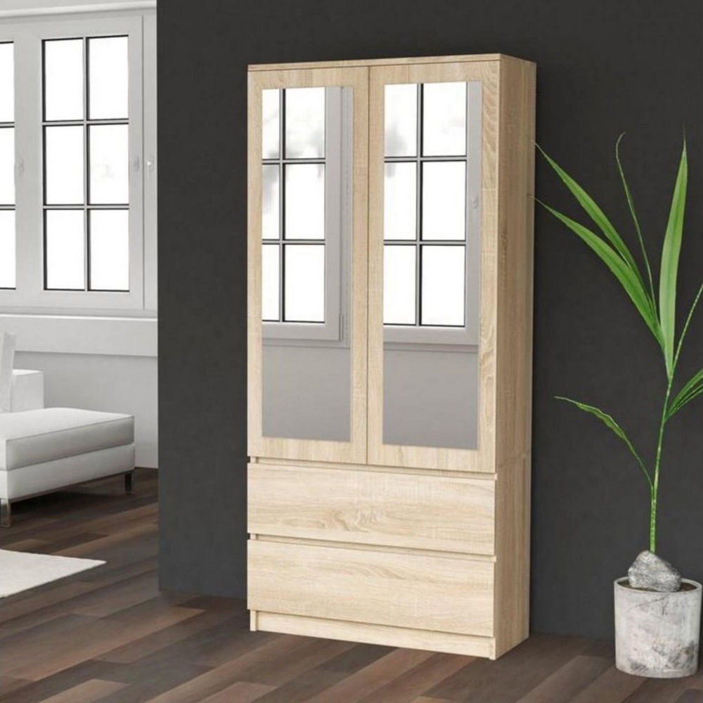 Beautysofa Drehtürenschrank Rubin (2 Außenschubladen, 90 cm Breit Kleiderschrank) 2 Schubladen Bild 1