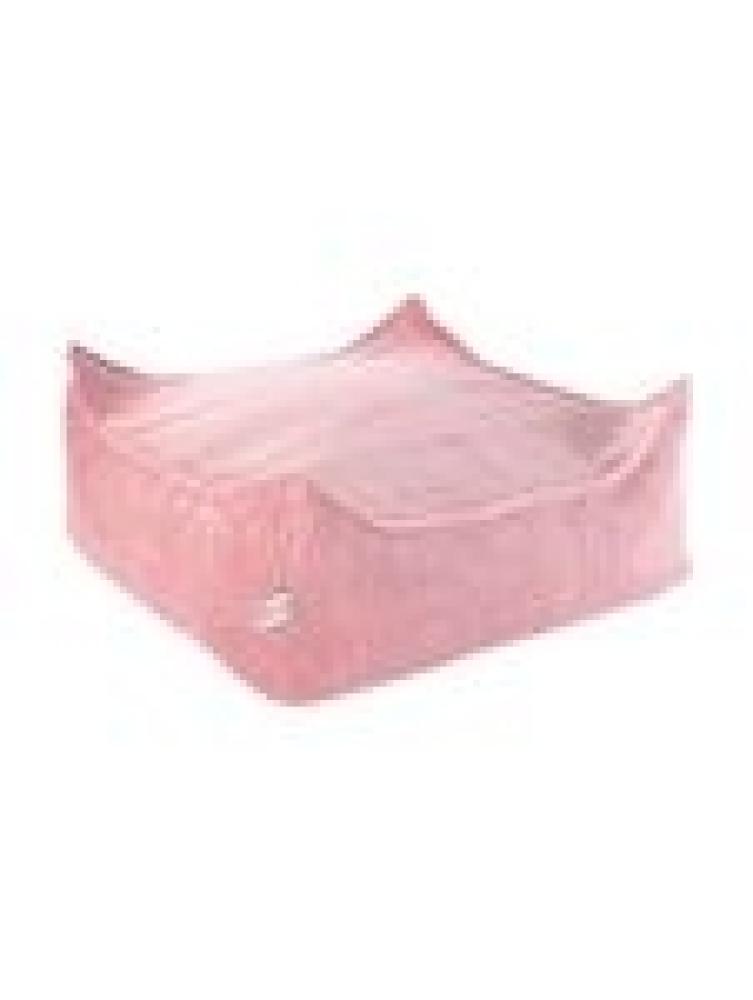 Sitzsack, quadratischer Bodenhocker \"Ottoman\", pink mousse, aus Cordstoff, 60 x 60 x 20 cm, von wigiwama Bild 1