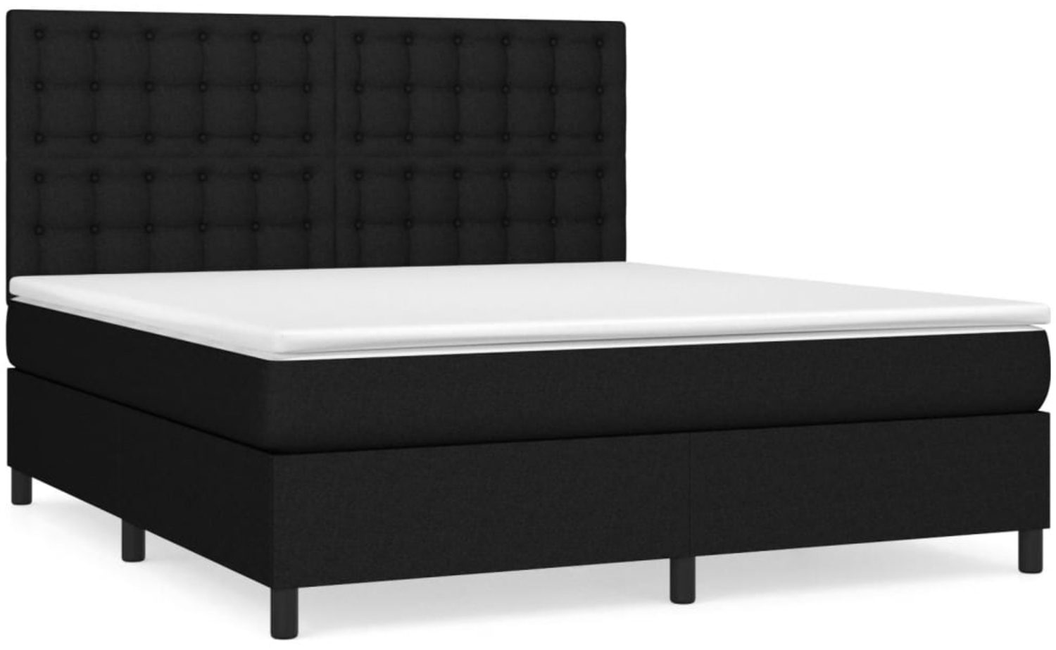 vidaXL Boxspringbett mit Matratze Schwarz 180x200 cm Stoff 3142115 Bild 1