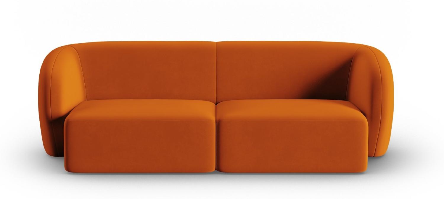 Micadoni Modulares Sofa Shane 2-Sitzer Samtstoff Terrakotta Bild 1