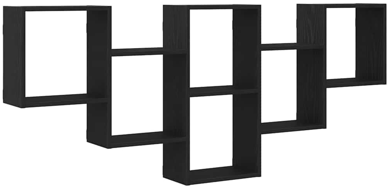 vidaXL Wandregal Schwarz Eichen-Optik 159x18x66 cm Holzwerkstoff 868073 Bild 1