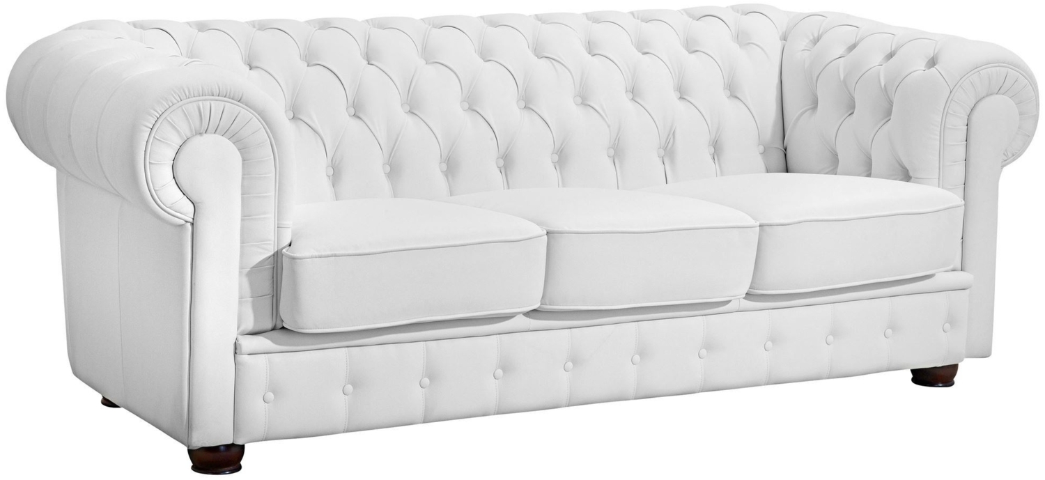 Sofa 3-Sitzer Kalea Bezug Kunstleder Buche nussbaum dunkel / weiß 21353 Bild 1