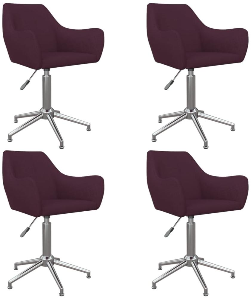 vidaXL Esszimmerstühle 4 Stk. Drehbar Lila Stoff [3090311] Bild 1
