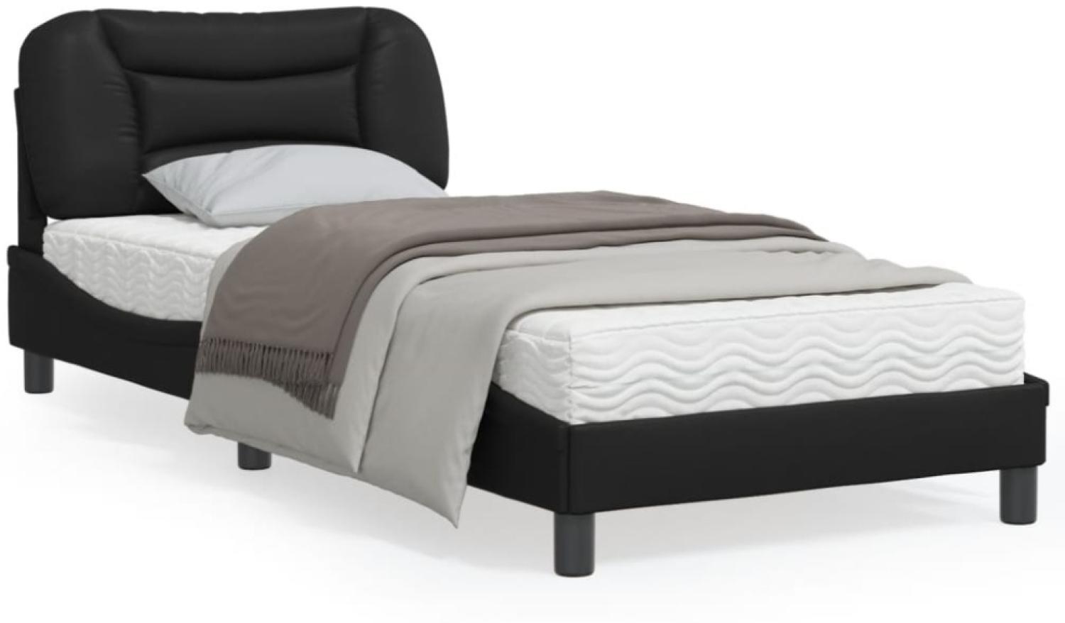 vidaXL Bettgestell ohne Matratze "Hvar" Schwarz 90x200 cm Kunstleder 3207974 Bild 1