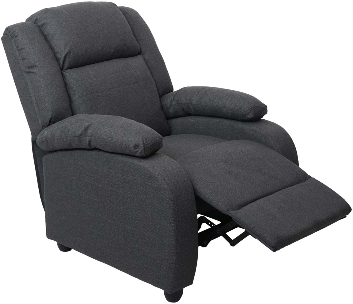 Fernsehsessel Lincoln, Relaxsessel Liege Sessel, Stoff/Textil ~ dunkelgrau Bild 1
