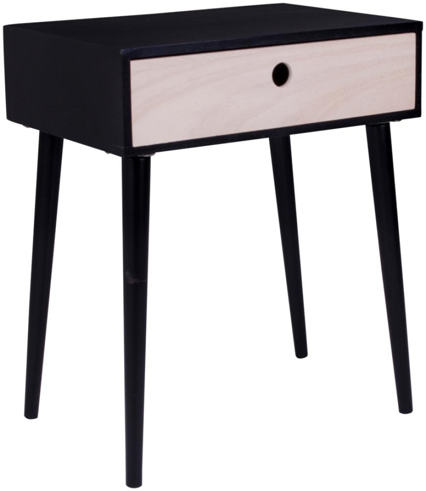 House Nordic Nachtschrank PARMA Schwarz 1 Schublade Nachttisch Beistelltisch Tisch Bild 1