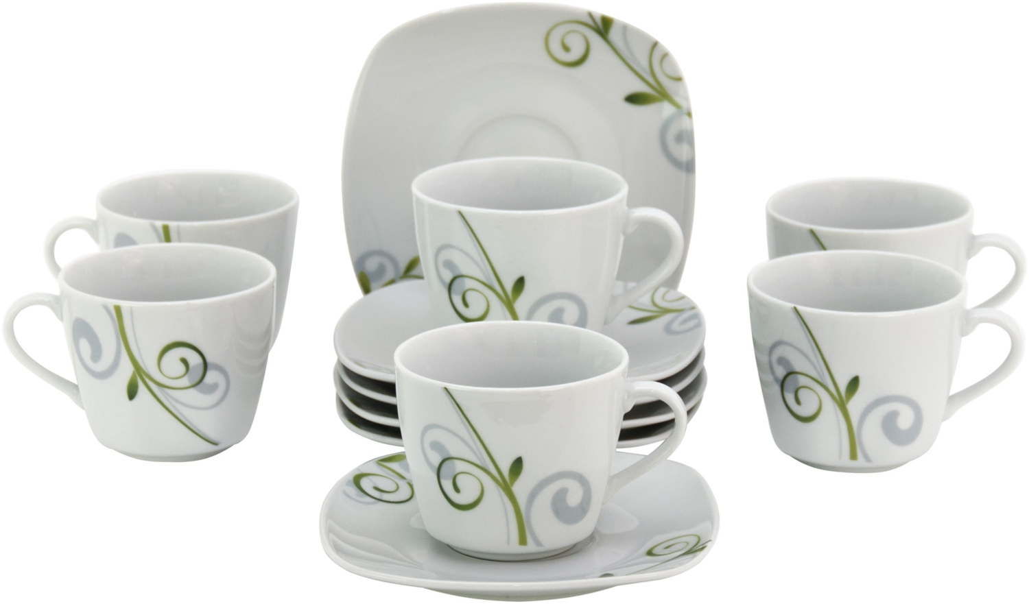 6er Set Kaffeetasse 20cl mit Untertasse 14,5cm Mirage Bild 1