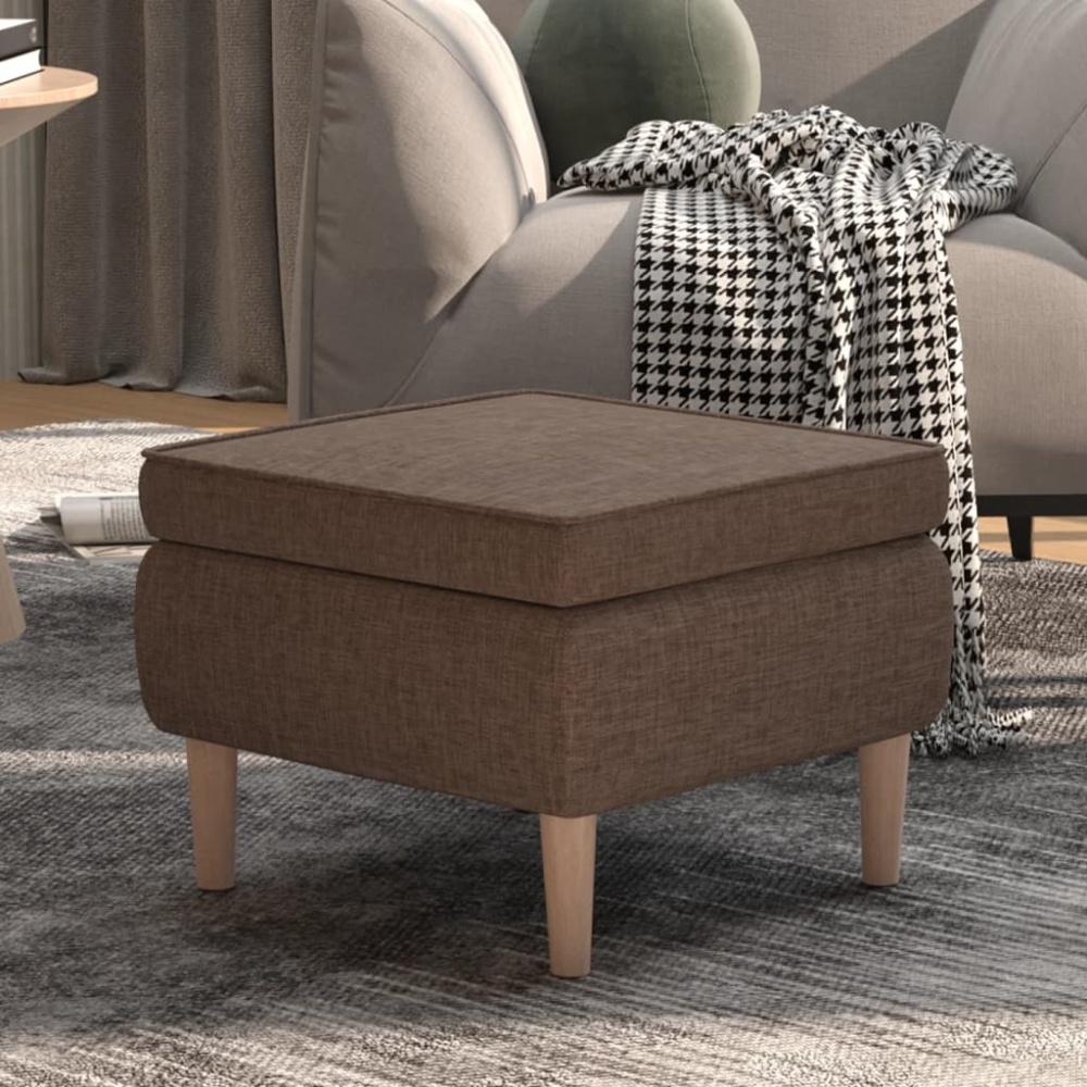 vidaXL Hocker mit Holzbeinen Taupe Stoff [329454] Bild 1