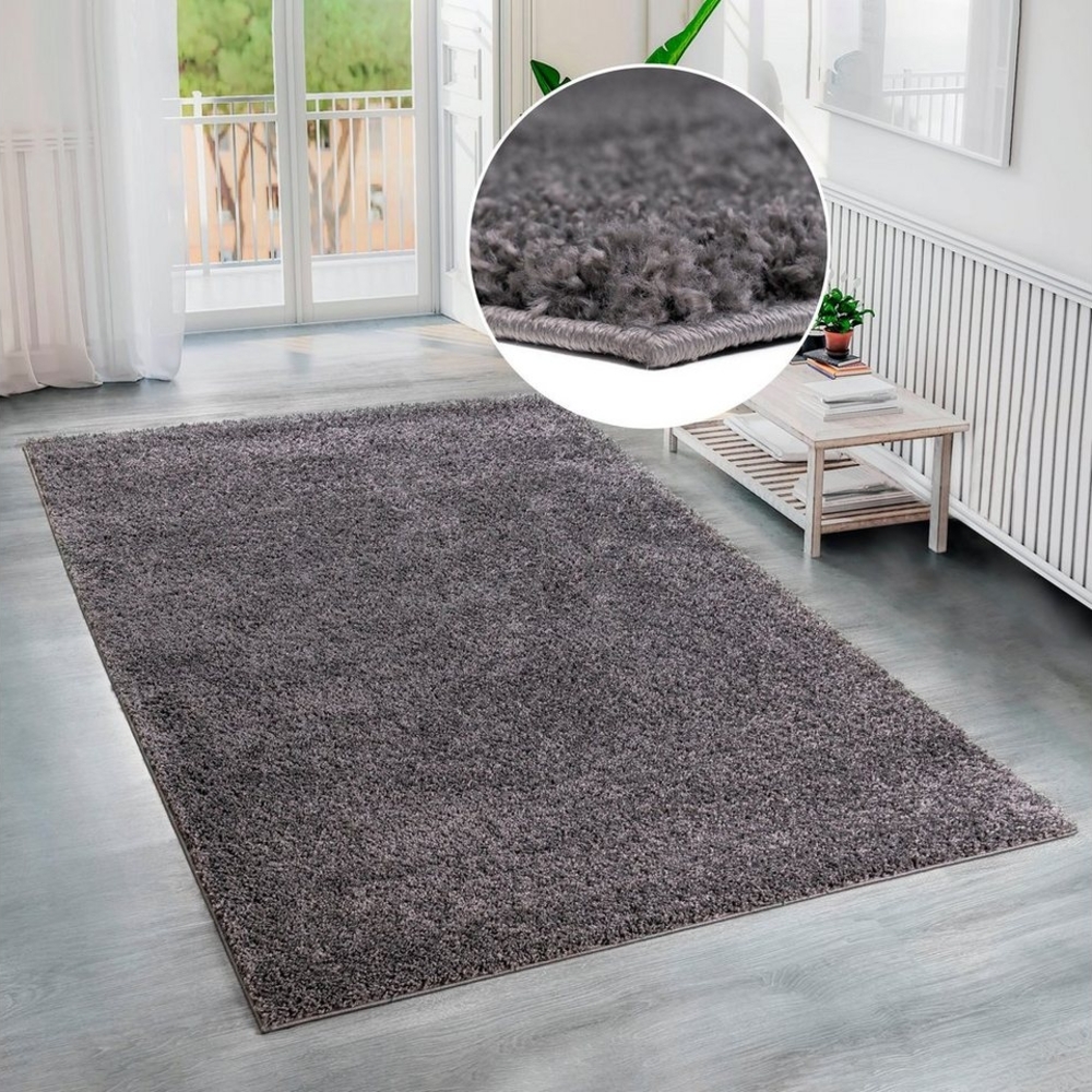 Bruno Banani Hochflor-Teppich Shaggy Soft, rechteckig, Höhe: 30 mm, gewebt, Uni Farben, besonders weich und kuschelig, Kundenliebling Bild 1
