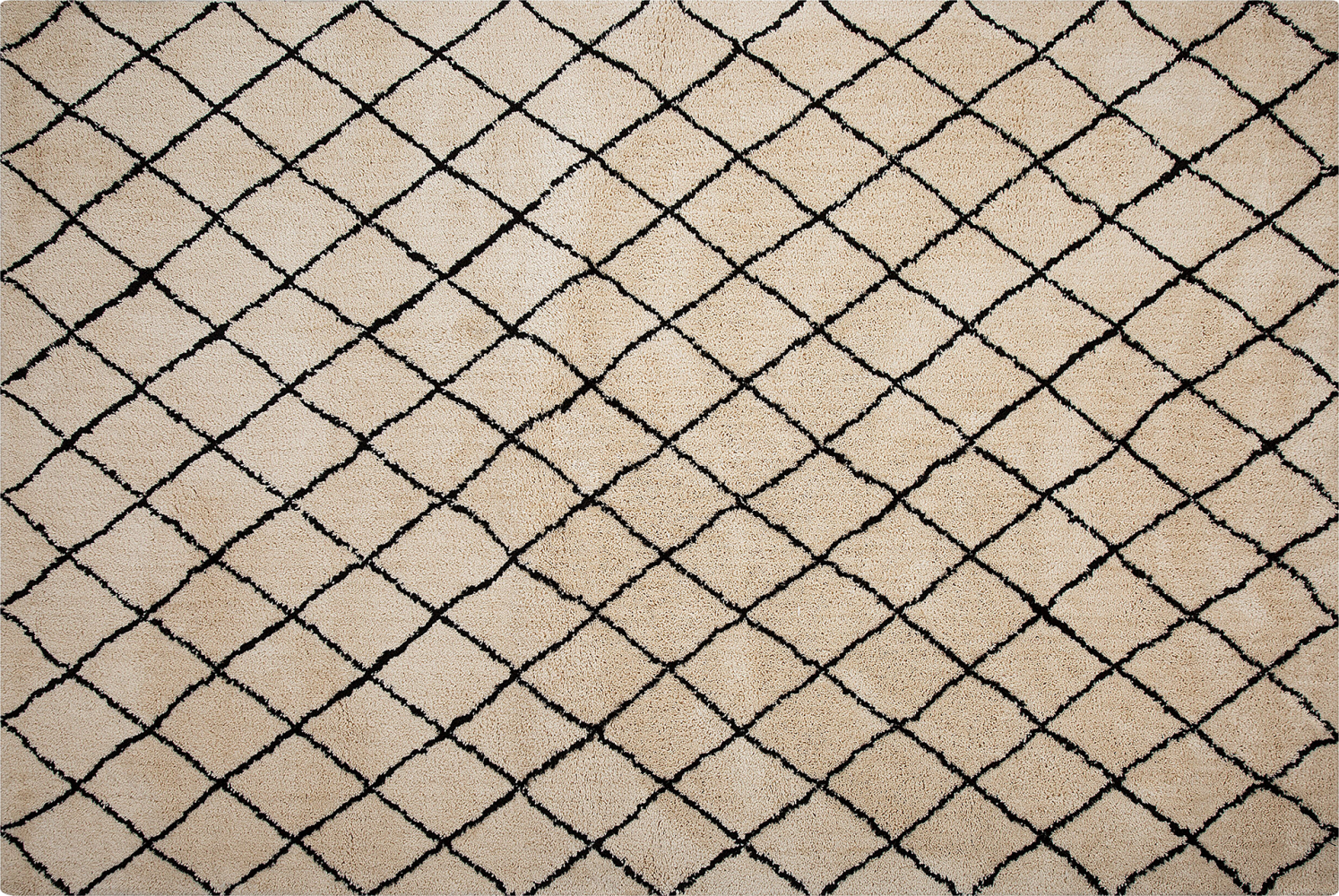 Teppich beige / schwarz 140x200 cm Shaggy MIDYAT Bild 1