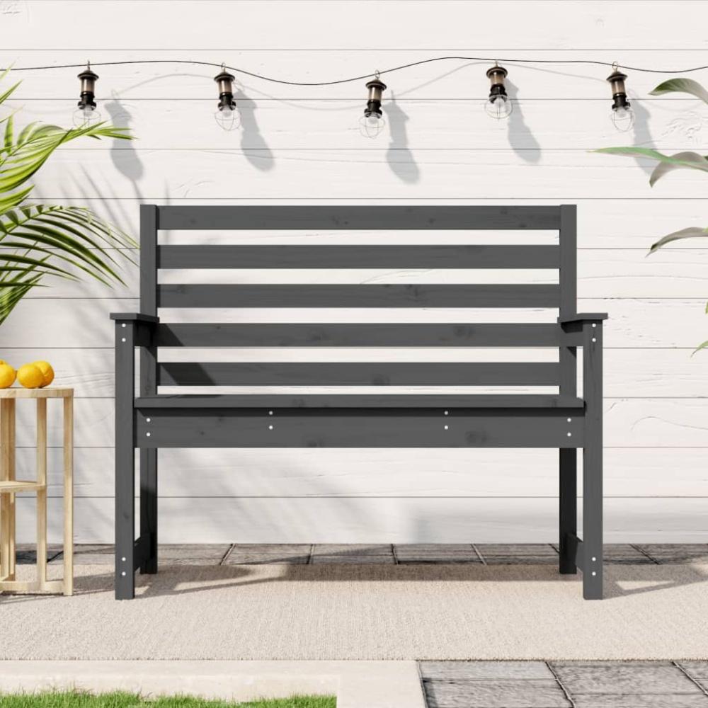 vidaXL Gartenbank Grau 109x48x91,5 cm Massivholz Kiefer 824062 Bild 1