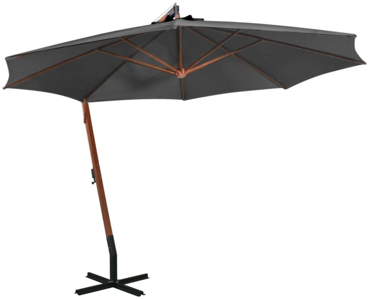 vidaXL Ampelschirm mit Mast Anthrazit 3,5x2,9 m Massivholz Tanne 313768 Bild 1