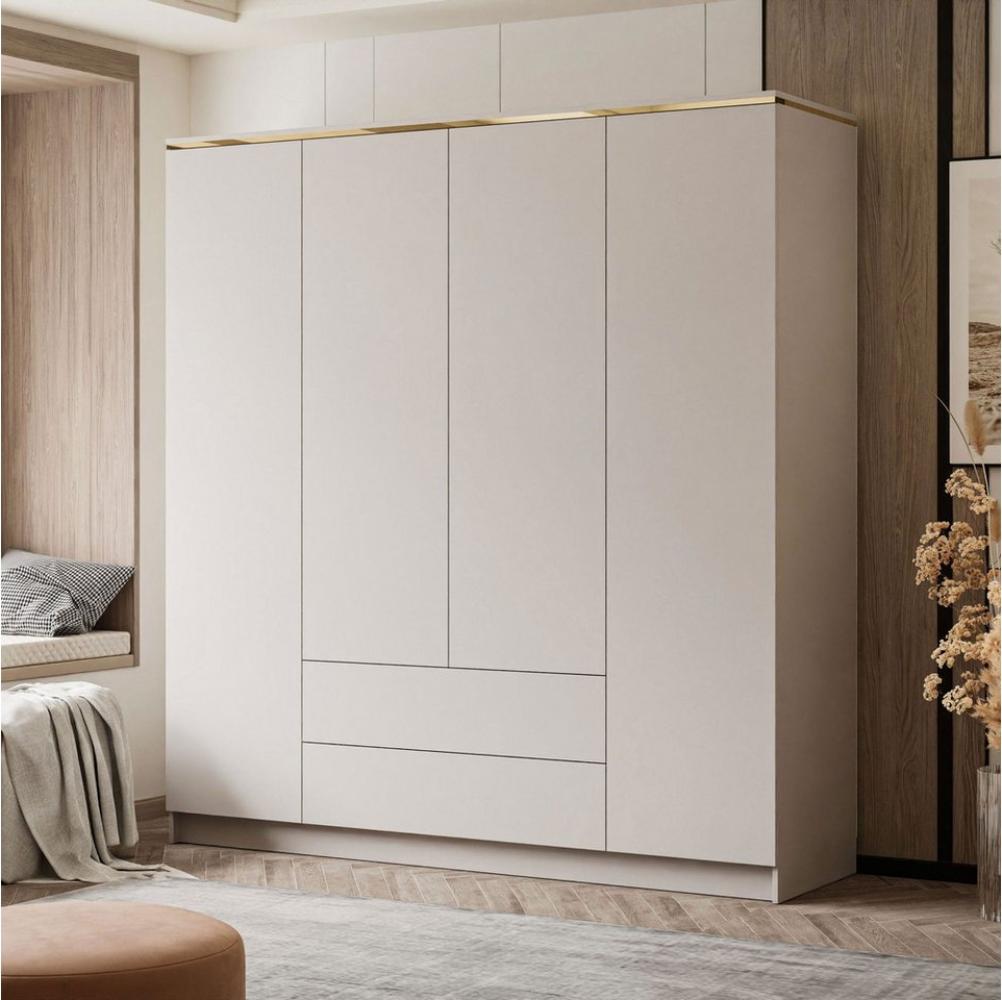 Lookway Kleiderschrank AURORA 4D2SZ KASCHMIR mit Spiegel Breite: 200 cm Bild 1