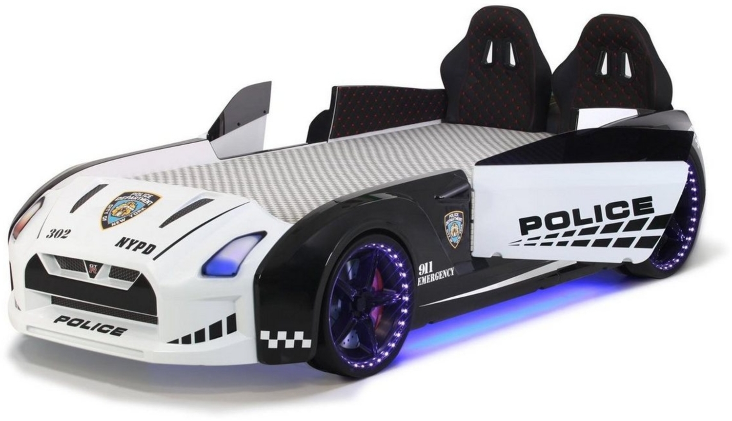 Autobett GT-V Police mit Sound Sirene und Bluetooth Bild 1