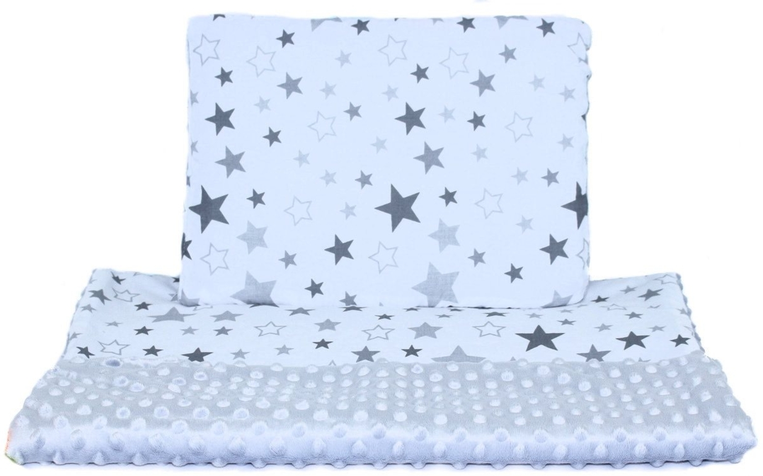 Primawela Babybettdecke Minky Baby Kinderwagenset Kuscheldecke Kinder Decke Kissen Star Bild 1