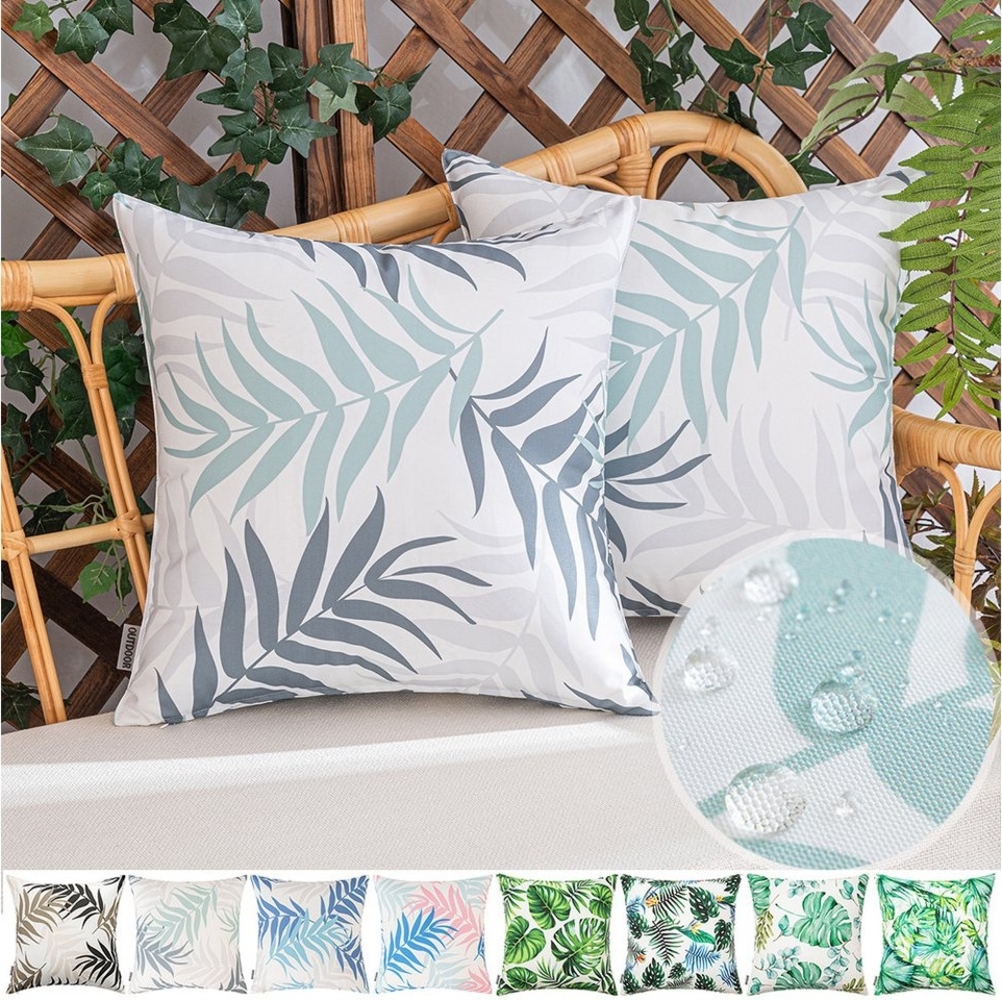 Jibenhome Kissenbezüge Outdoor Kissenbezüge Wasserdicht Sofakissen Wasserfest Dekokissen Sofa, (2 Stück), 2/4er Set Garten Zierkissen 45x45cm Kissenhülle Wasserfest Couchkissen Bild 1