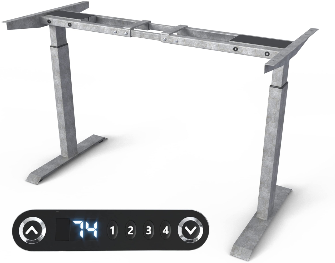 VESKA Höhenverstellbarer Schreibtischrahmen - Tischgestell - Bürotisch Rahmen mit Dual Motor Elektrisch Höhenverstellbar mit Touchscreen & Memoryfunktion Gestell (Stein-Grau) Bild 1