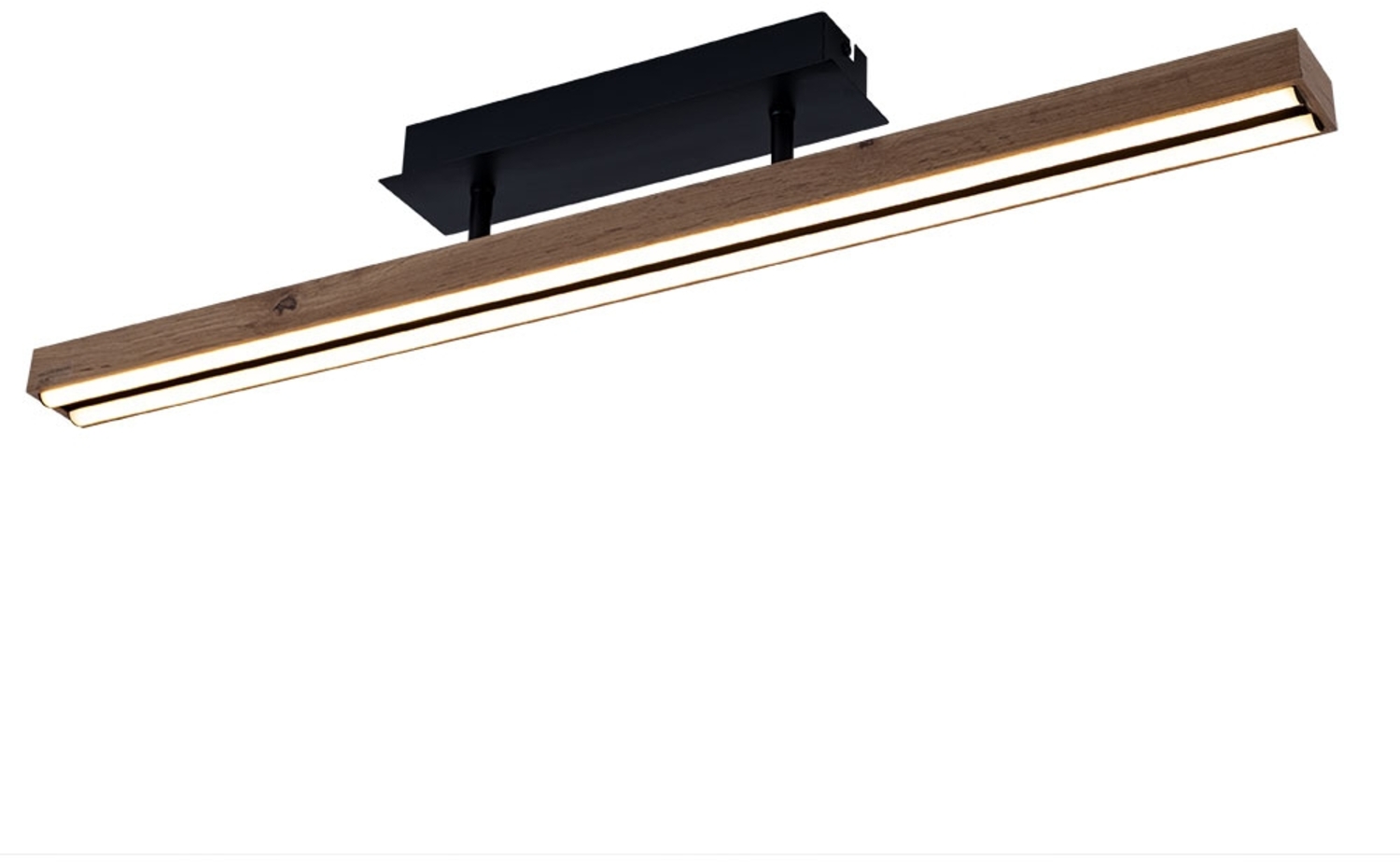 LED Deckenleuchte, dimmbar, Holzoptik, braun schwarz, L 81,5 cm Bild 1