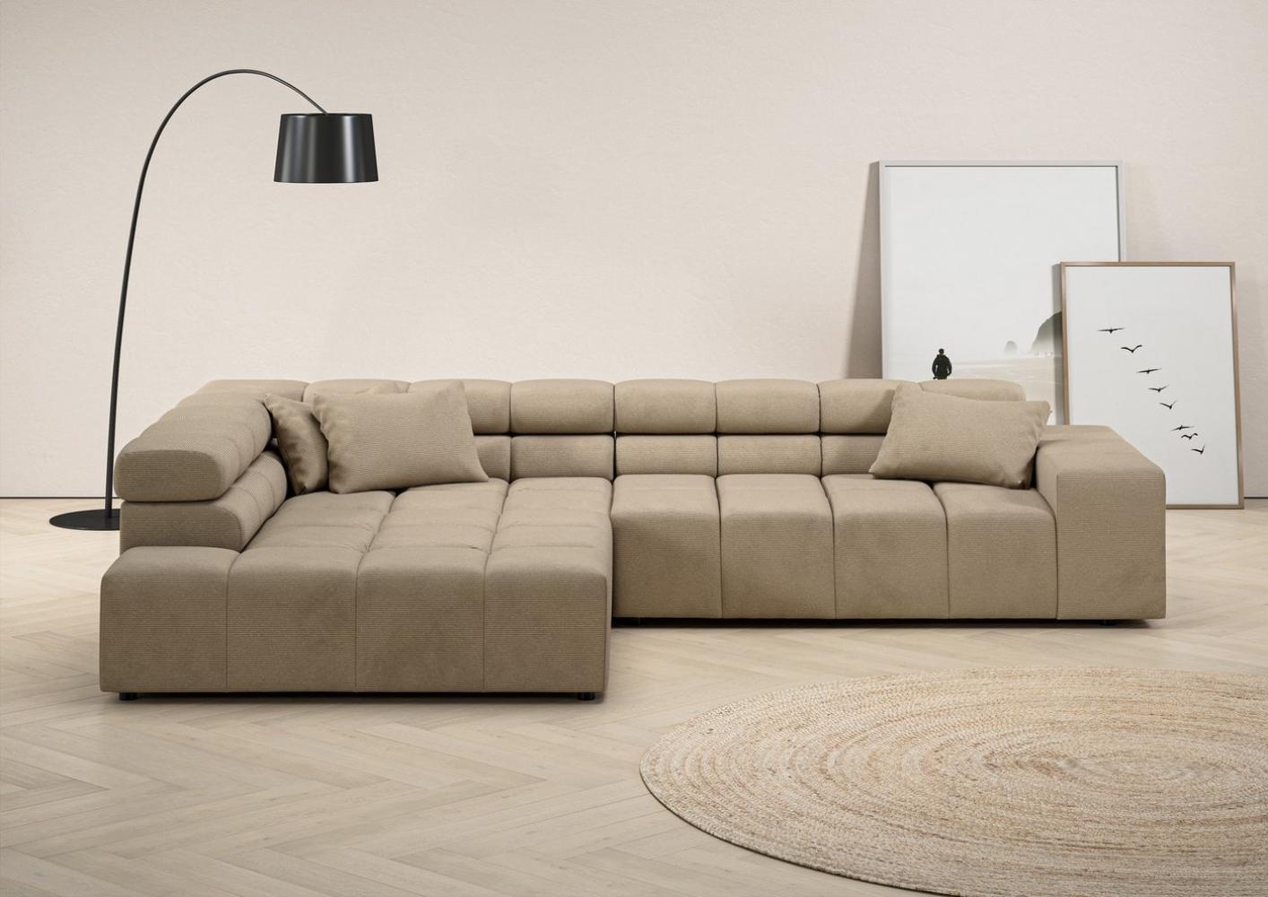 INOSIGN Ecksofa Ancona incl. Kopfteilverstellung, Zierkissen Breite 319cm, L-Form, wahlweise motorische Sitztiefenverstellung, auch in Cord + Easy Care Bild 1