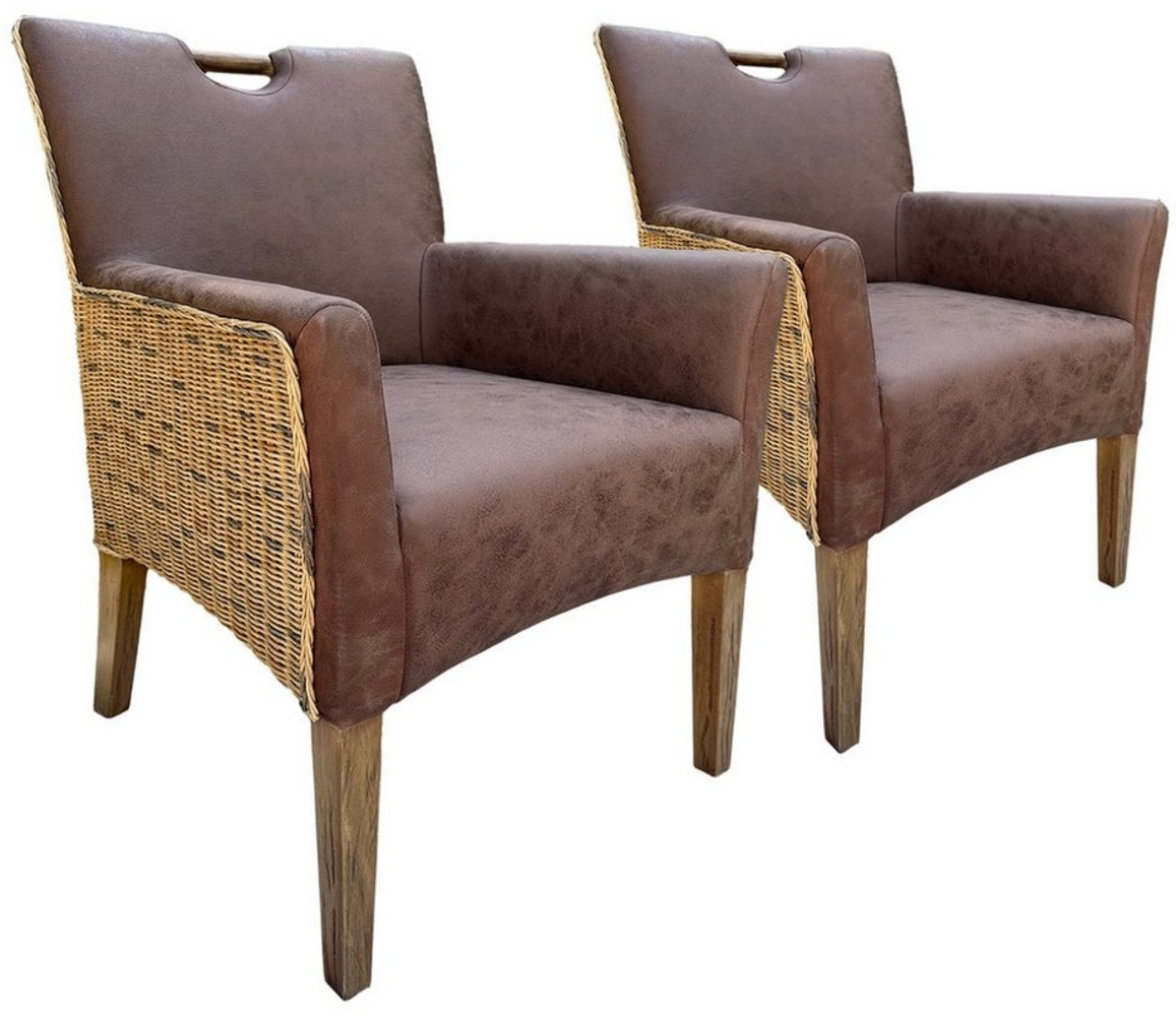 Amagohome Stuhl Esszimmer Stühle Polsterstuhl mit Armlehnen Rattanstuhl Darwin Polster Bild 1