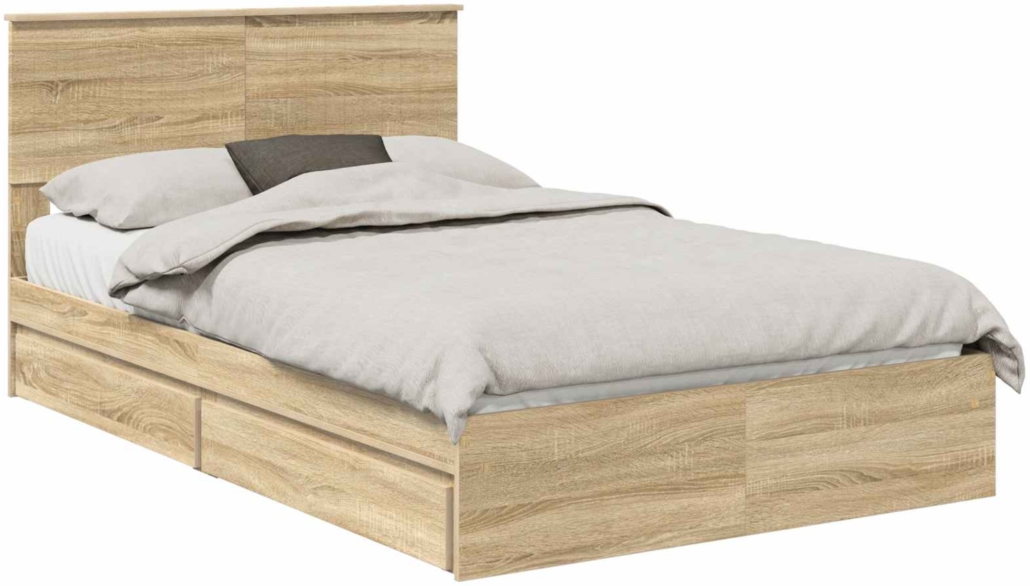 vidaXL Aufbewahrungsbett Sonoma-Eiche 120x190 cm Holzwerkstoff 3410821 Bild 1
