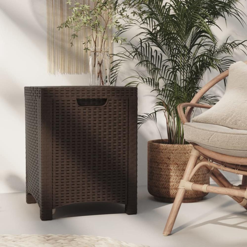 vidaXL Garten-Aufbewahrungsbox 39x39x46 cm PP Rattan Braun 318234 Bild 1
