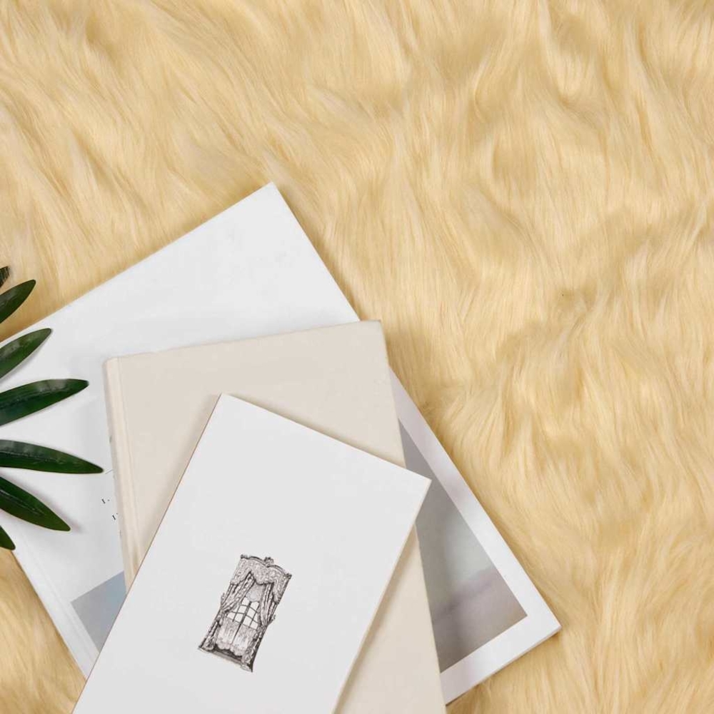 vidaXL Kunstschaffell Teppich Creme 160 x 230 cm Polyester 42021506 Bild 1