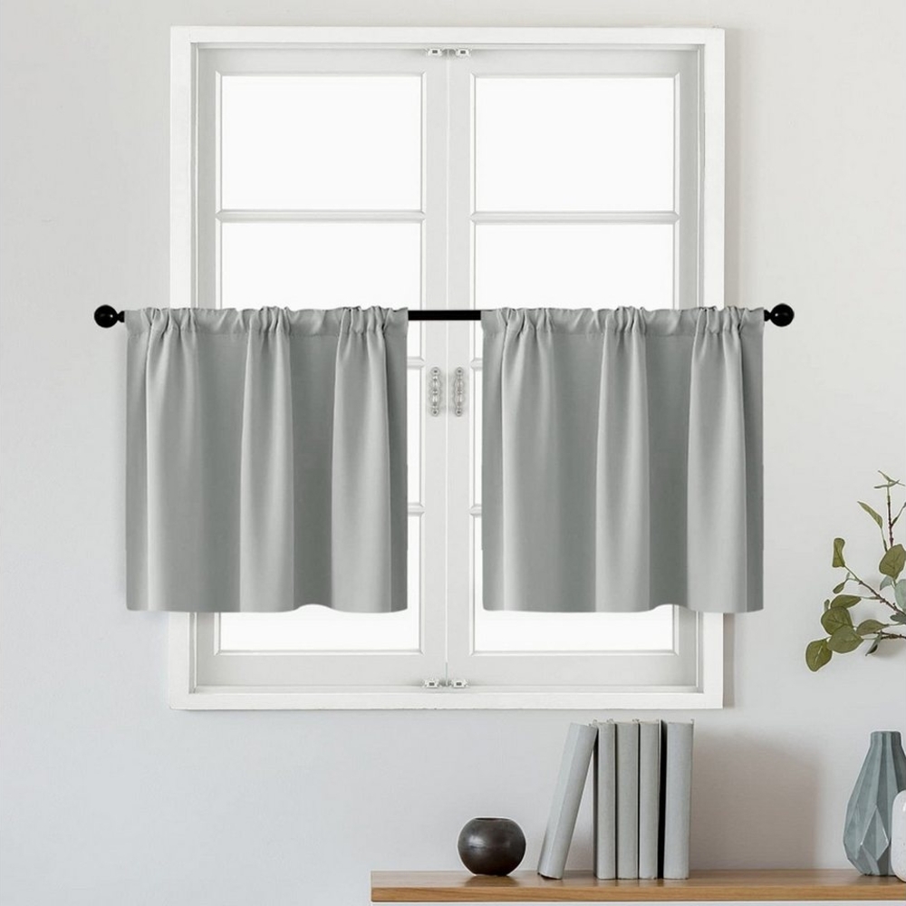 BYSURE Scheibengardine (2 St), Stangendurchzug, verdunkelnd, kurz Scheibengardine Bild 1