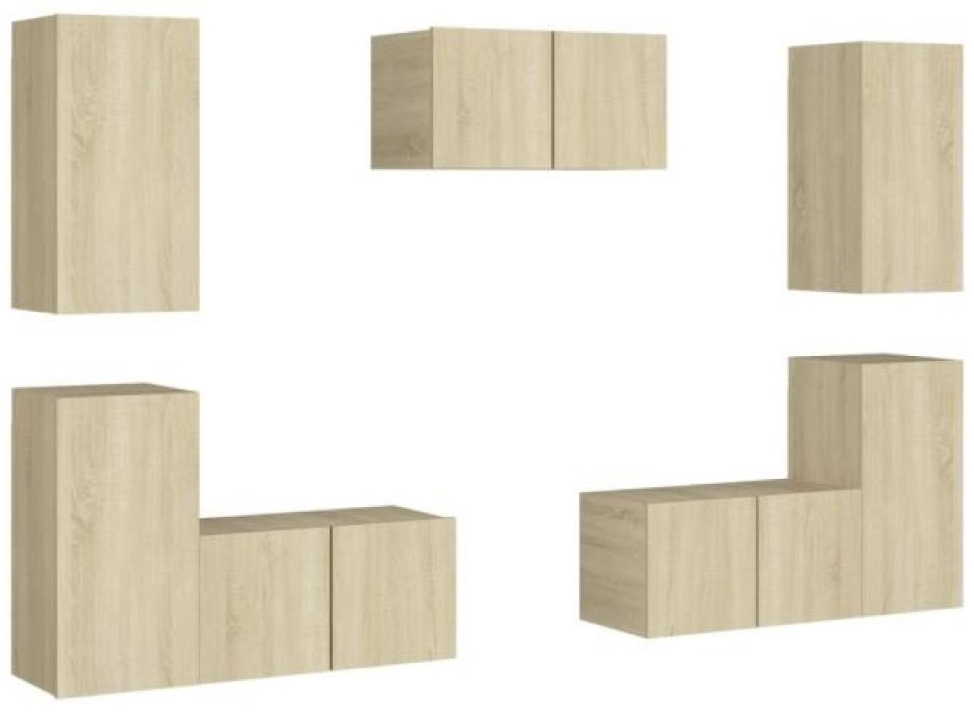 vidaXL 7-tlg. TV-Schrank-Set Sonoma-Eiche Spanplatte [3078986] Bild 1